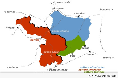 The map of the Stelvio National Park